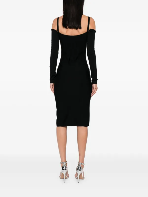 mugler ribbed dress Mugler Ribbed Midi Dress | White