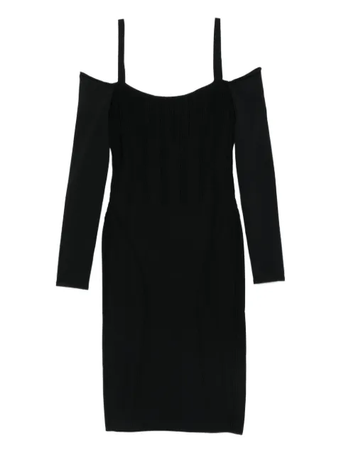 Mugler ribbed off-shoulder mini dress