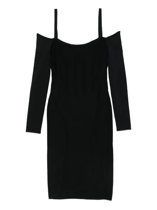 ribbed off the shoulder mini dress Sun-imperial