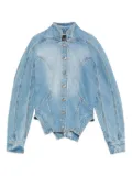 Mugler cinched button-fastening denim jacket - Blue