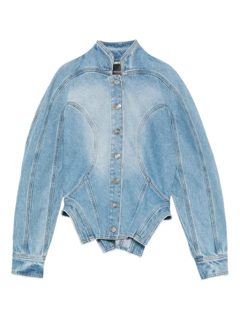 Mugler cinched button-fastening denim jacket