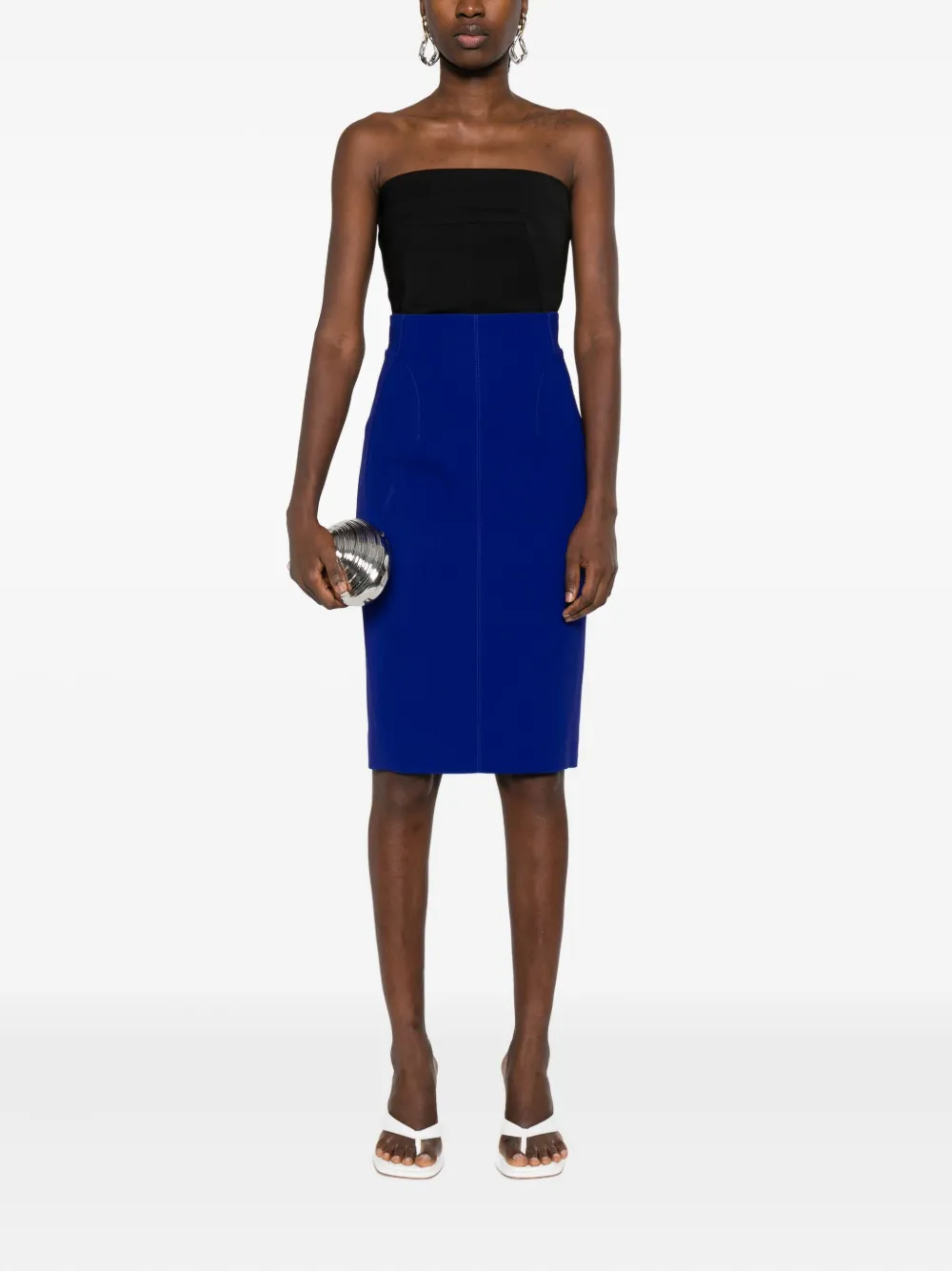 Mugler high-waisted pencil skirt - Blauw