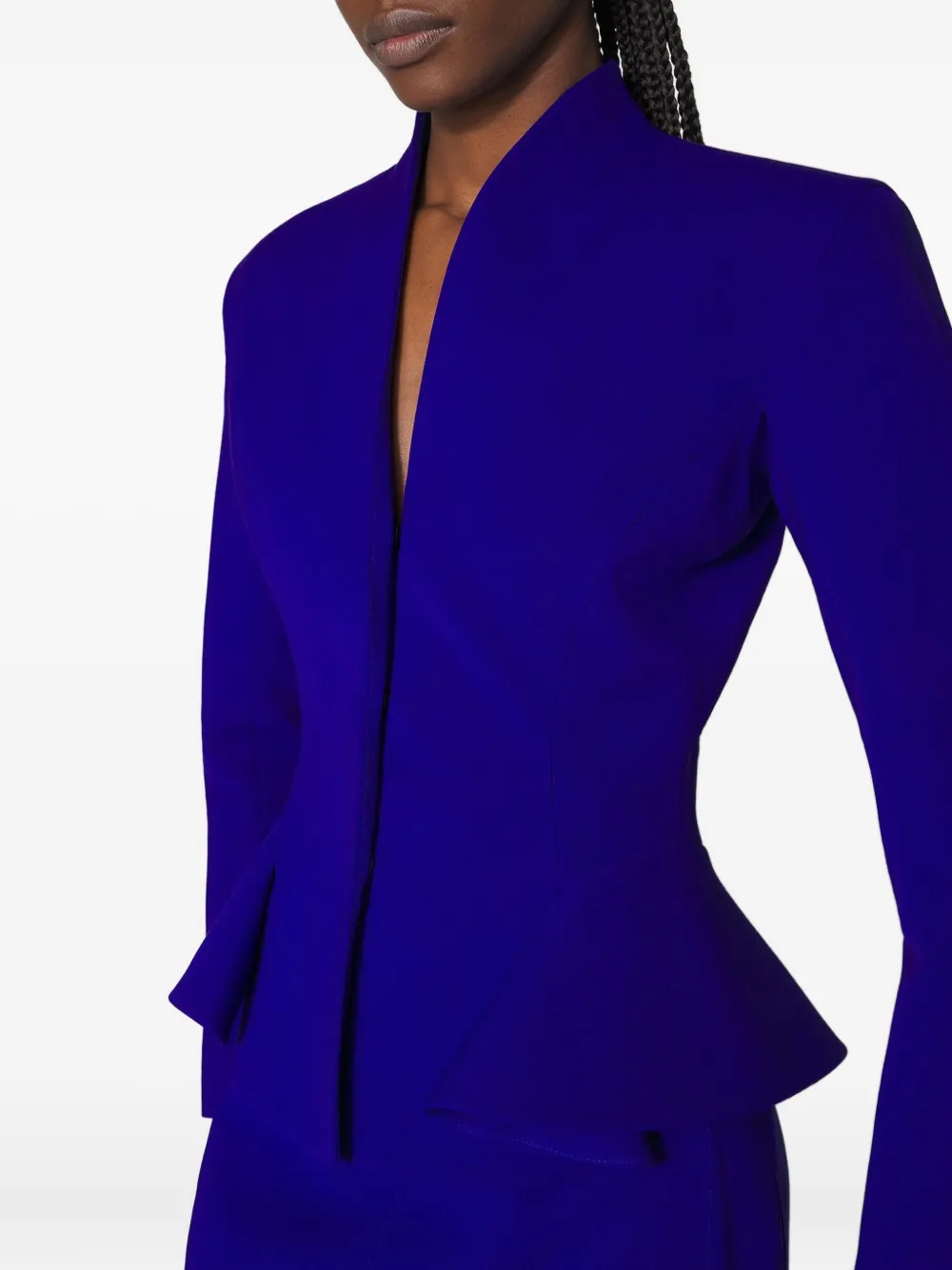 Mugler Jack met peplum taille Blauw