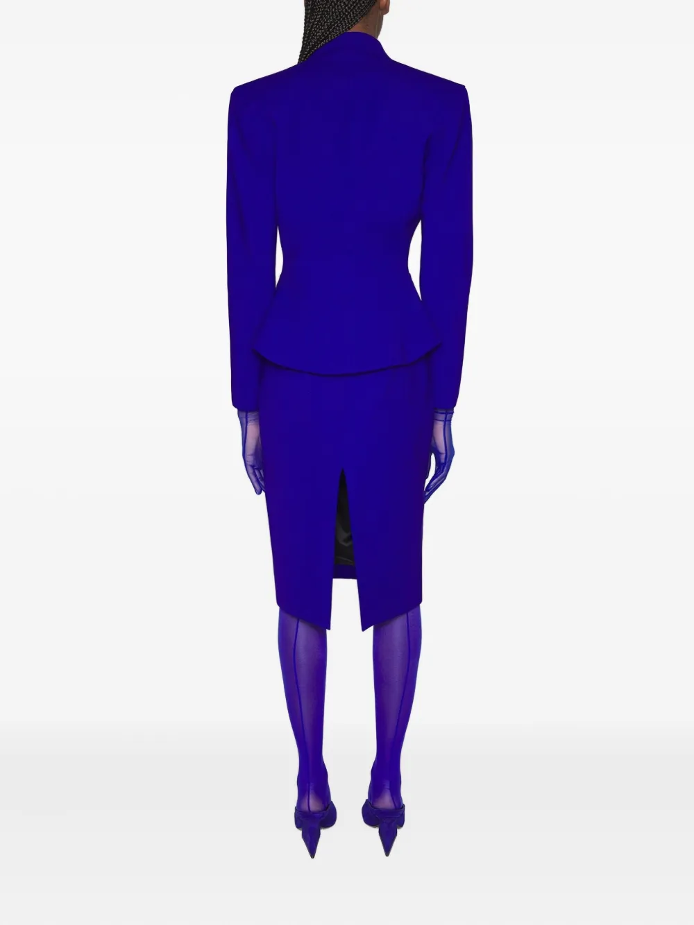 Mugler Jack met peplum taille Blauw