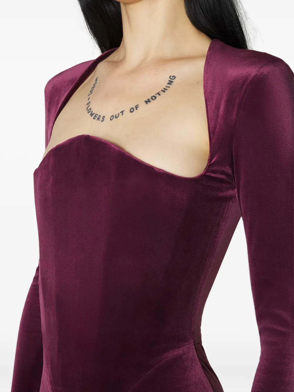 Mugler Mini-jurk met lange mouwen Paars