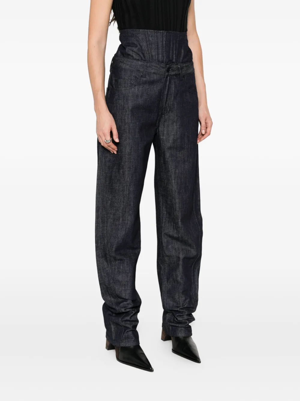 Mugler Jeans met korset taille Blauw