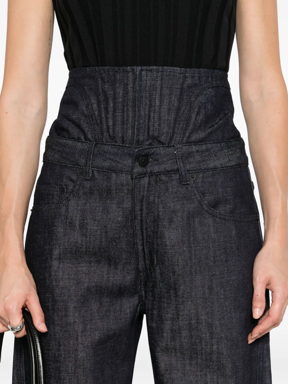 Mugler Jeans met korset taille Blauw