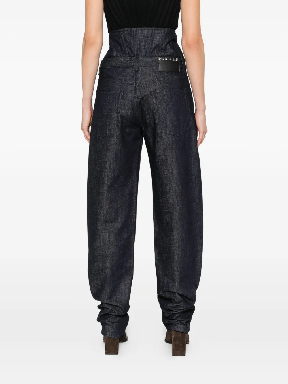 Mugler Jeans met korset taille Blauw