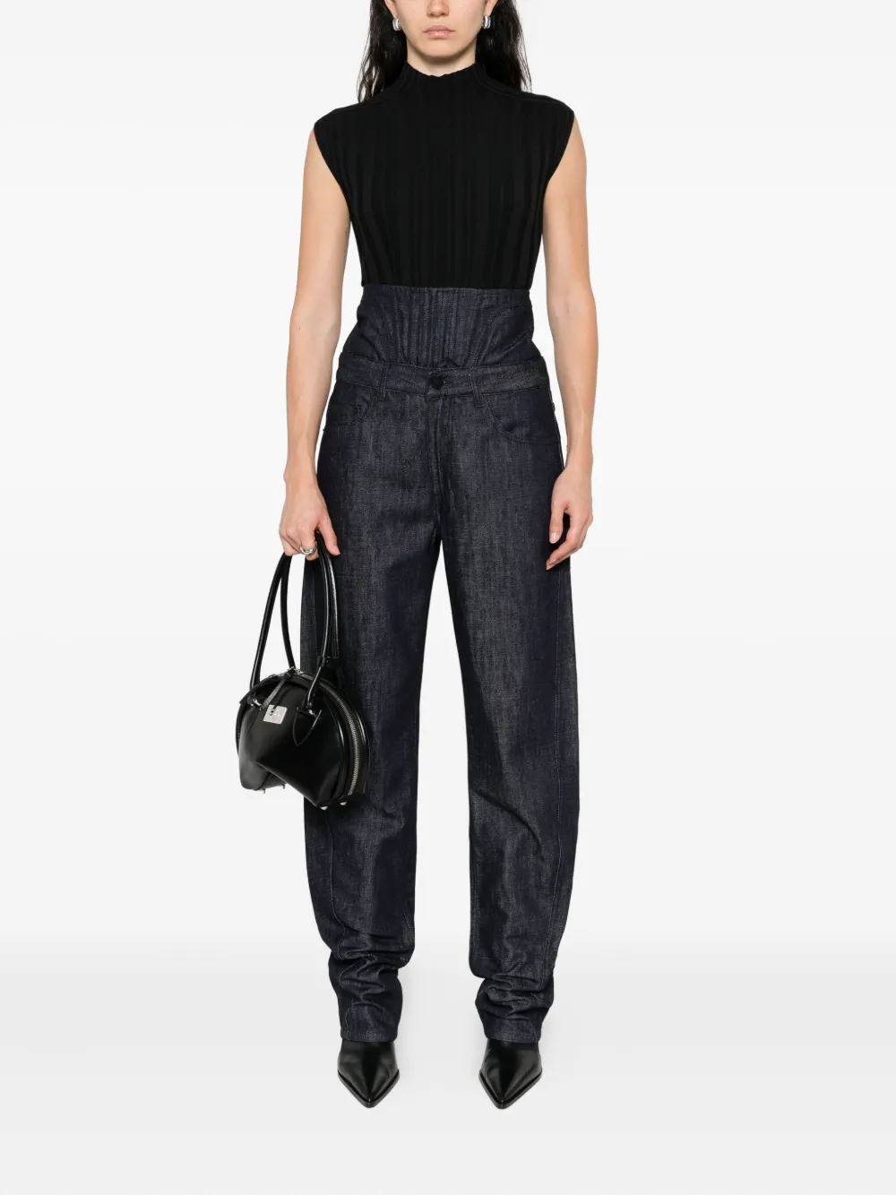Mugler Jeans met korset taille - Blauw