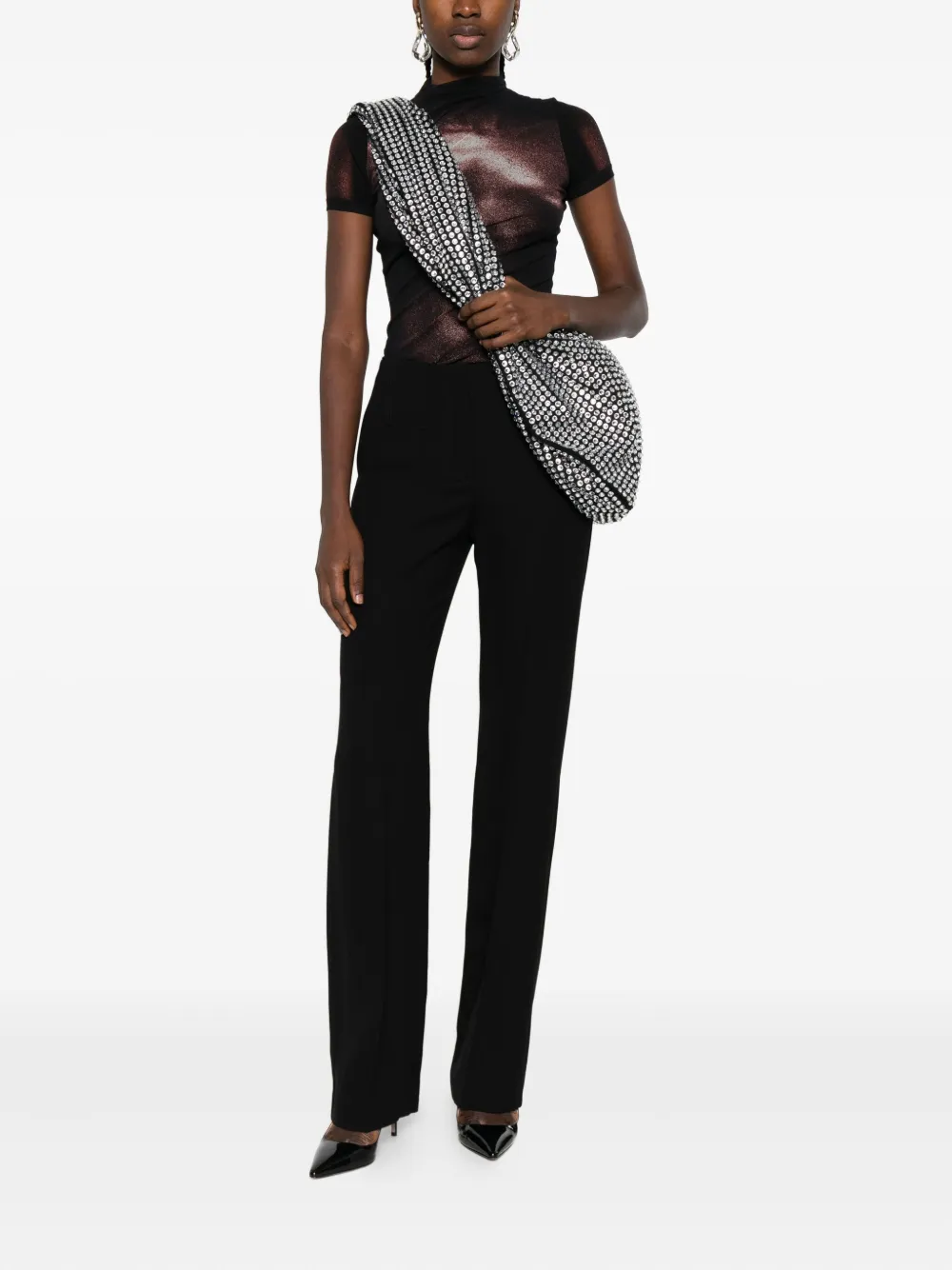 Mugler pleated-front straight-leg trousers - Zwart