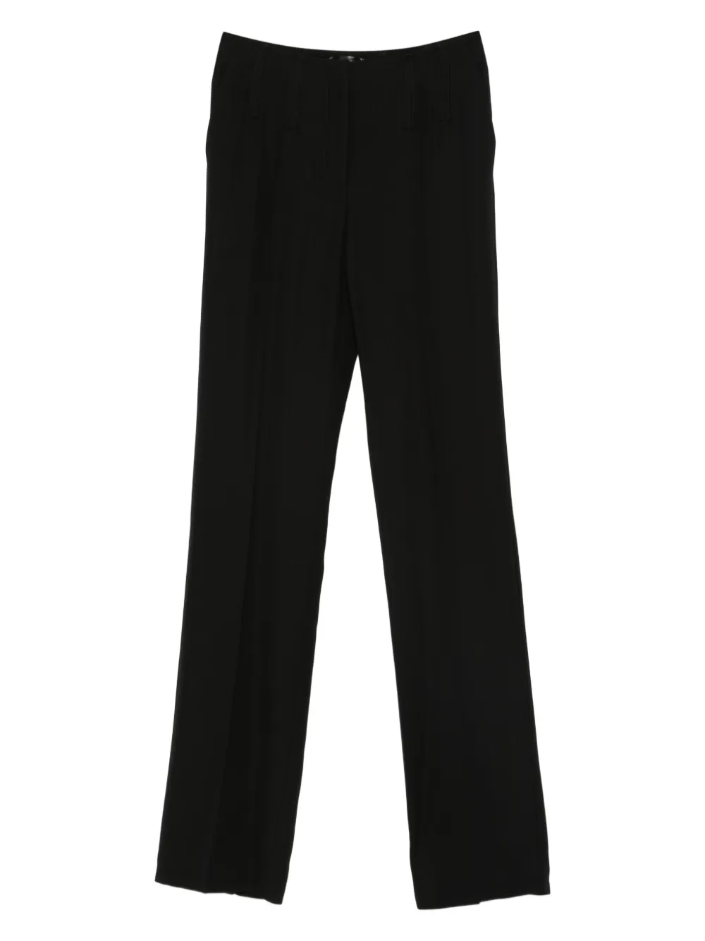 Mugler Straight broek met geplooide voorkant Zwart