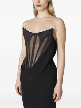 bodycon dress 3xl Paulette Brown Ruched Corset Maxi Dress main image 1