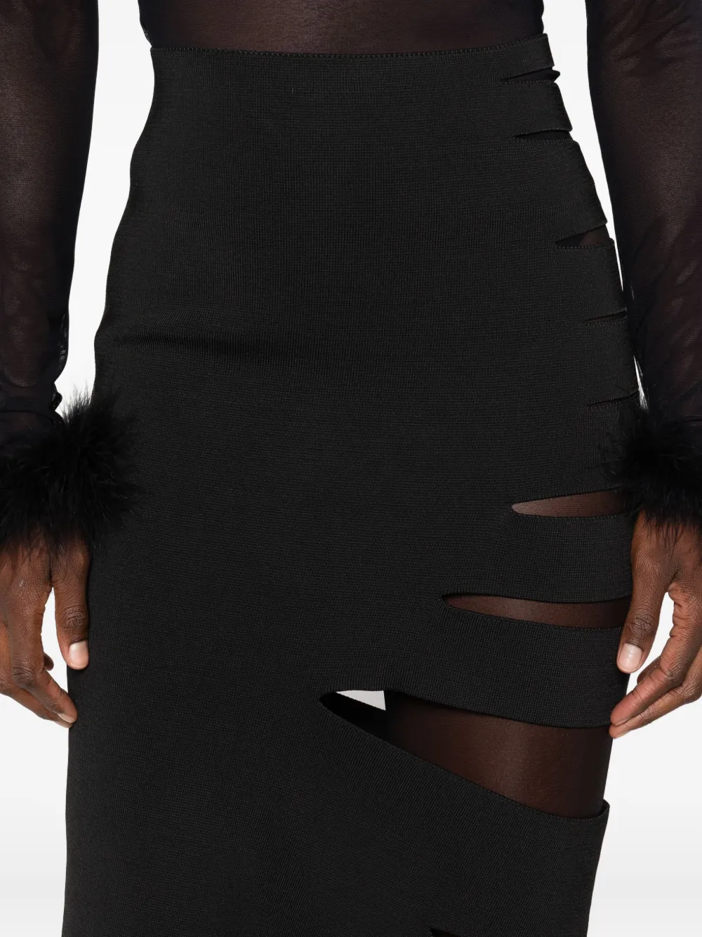 Mugler Asymmetrische rok Zwart