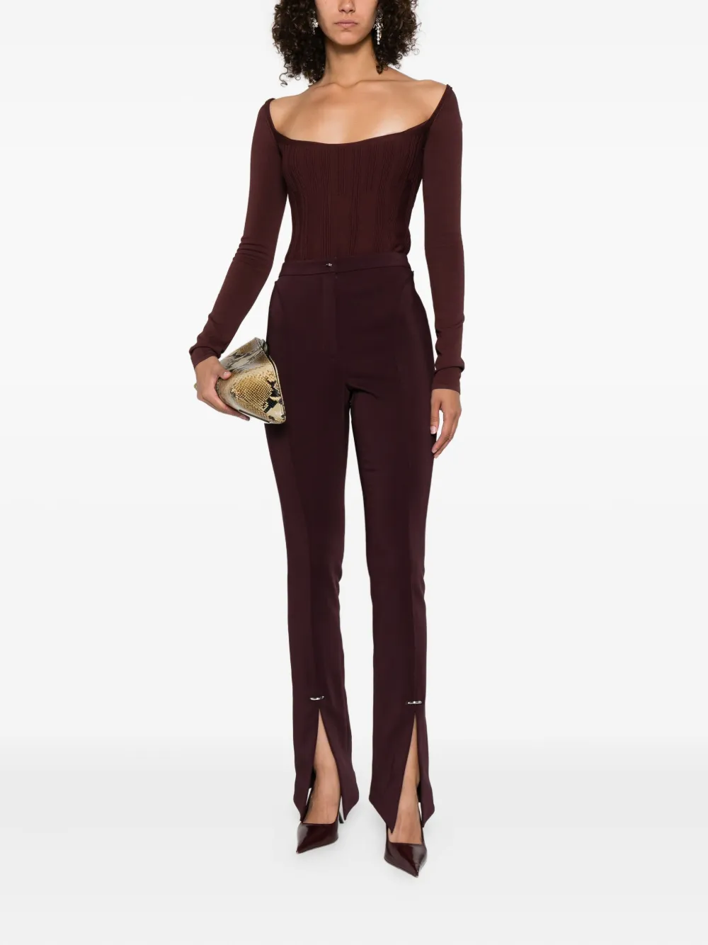 Mugler Cropped broek Rood