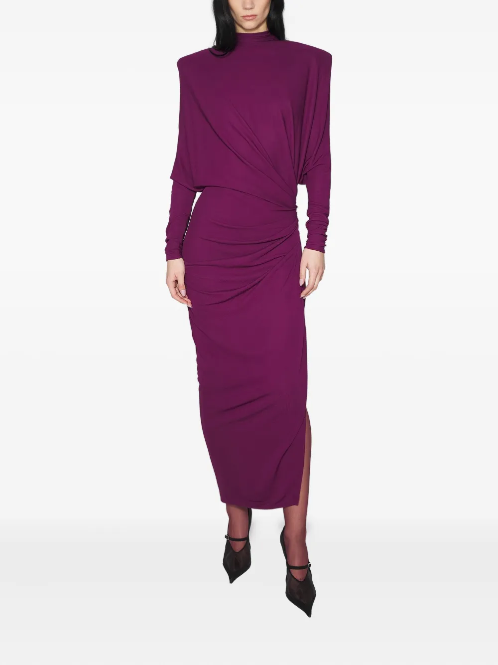 Mugler Abito lungo drappeggiato - Viola