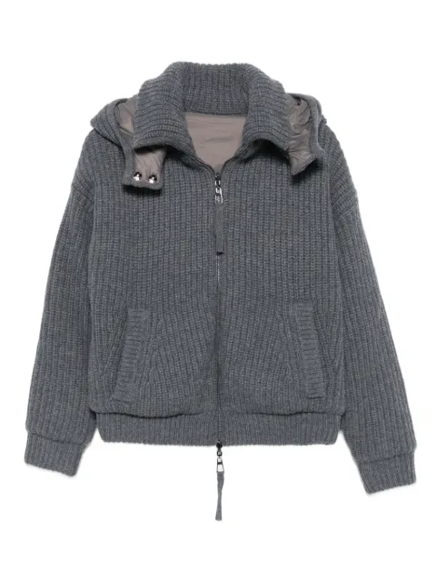 P.A.R.O.S.H. hooded ribbed-knit jacket
