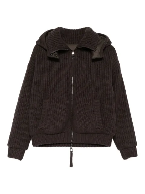 P.A.R.O.S.H. hooded ribbed knit jacket