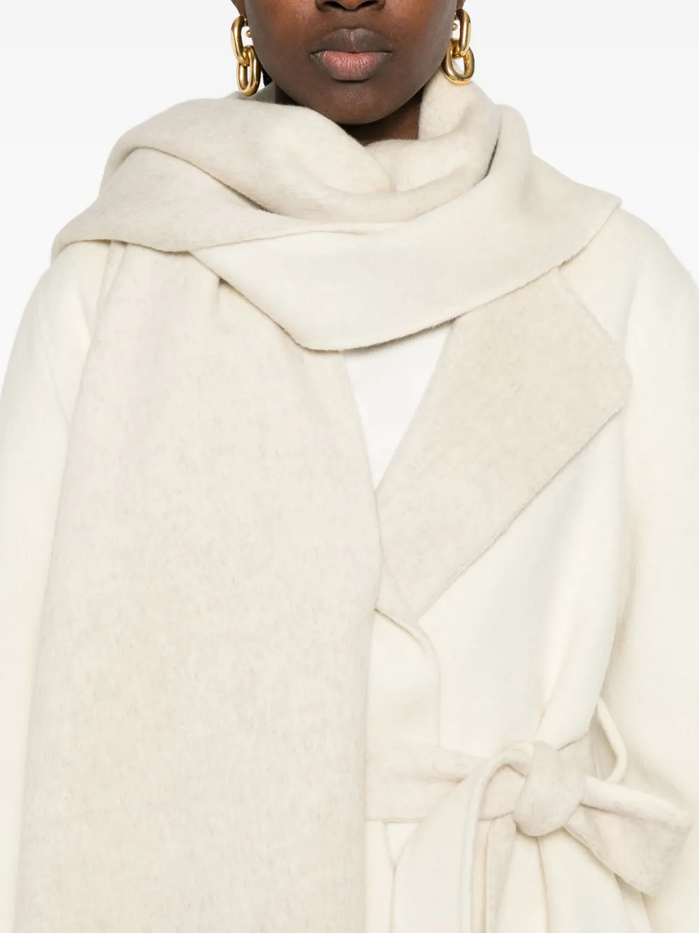 P.a.r.o.s.h Belted Wool Coat In Neutral