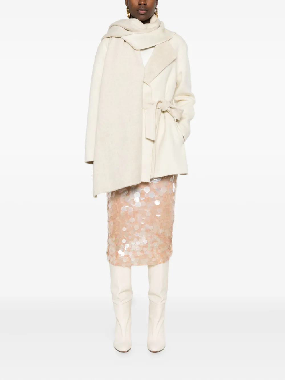 P.A.R.O.S.H. belted wool coat - Beige