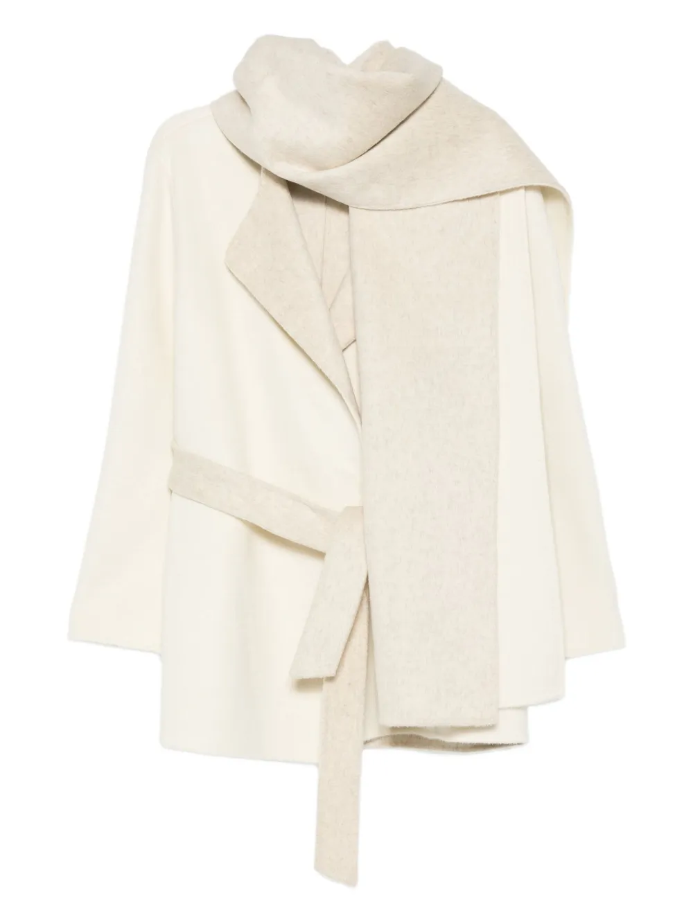P.a.r.o.s.h Belted Wool Coat In Neutral