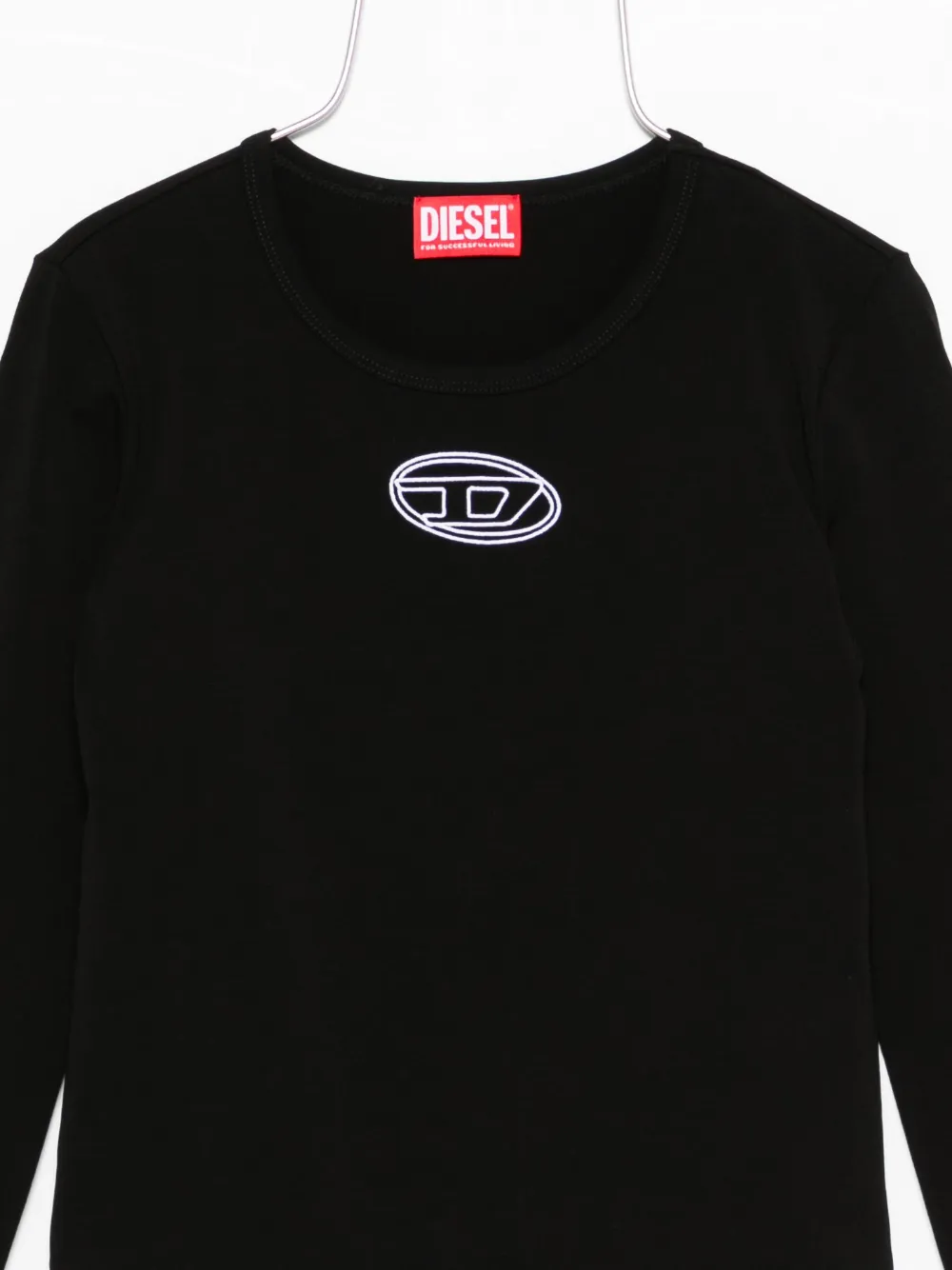 Diesel Kids Balat logo-embroidered bodysuit Zwart