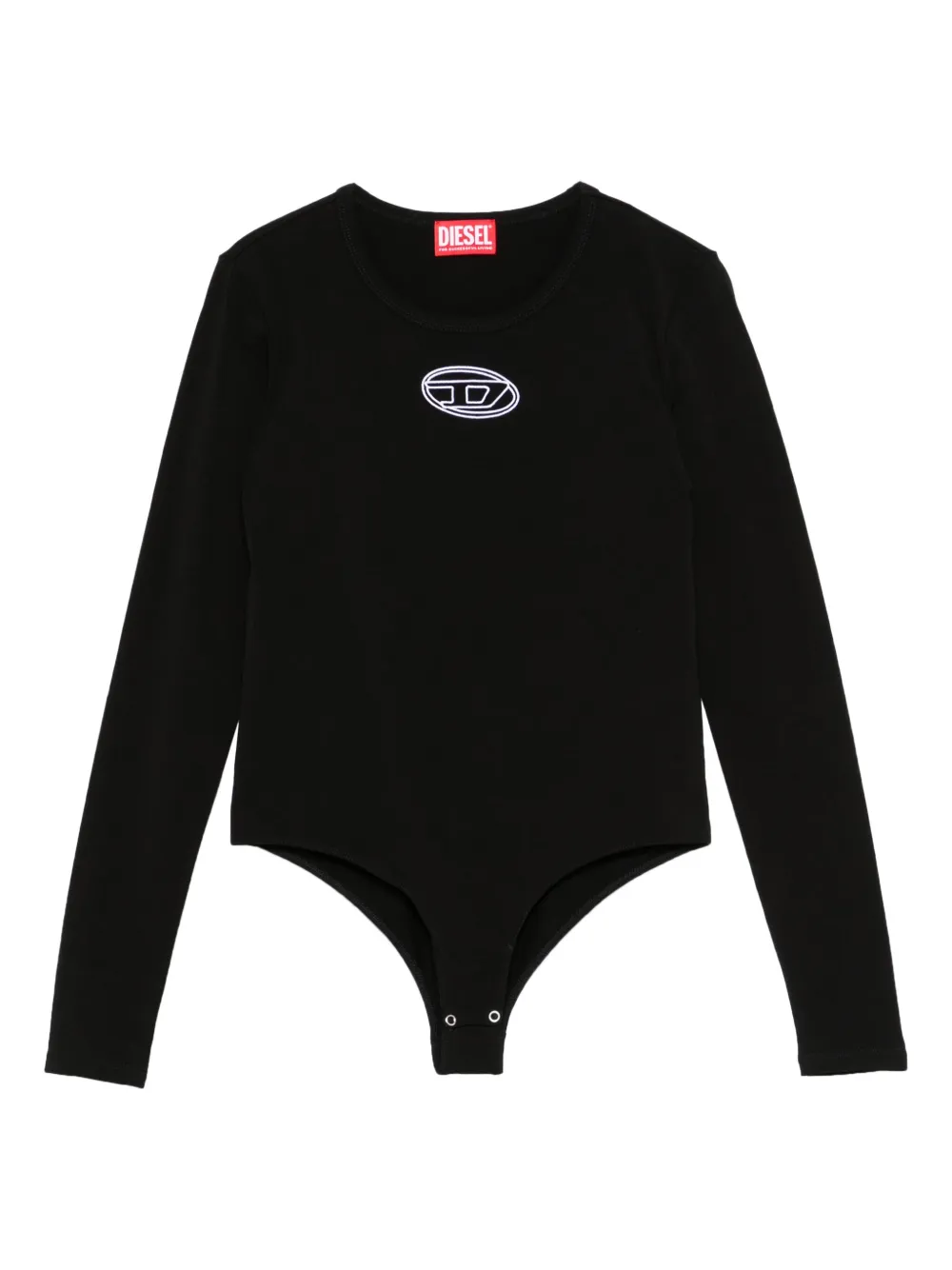 Diesel Kids Balat logo-embroidered bodysuit Zwart