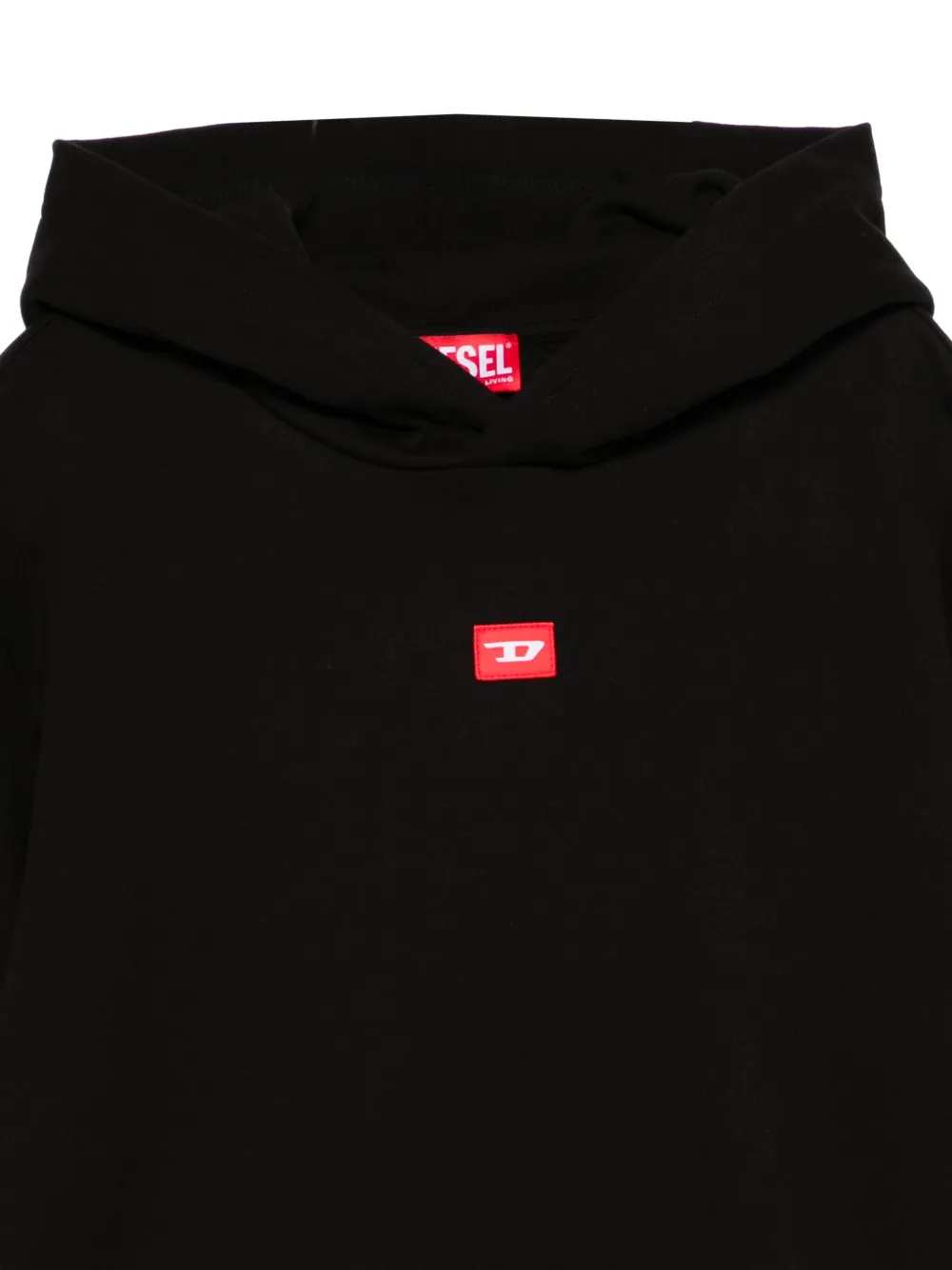 Diesel Kids logo-patch hoodie Zwart