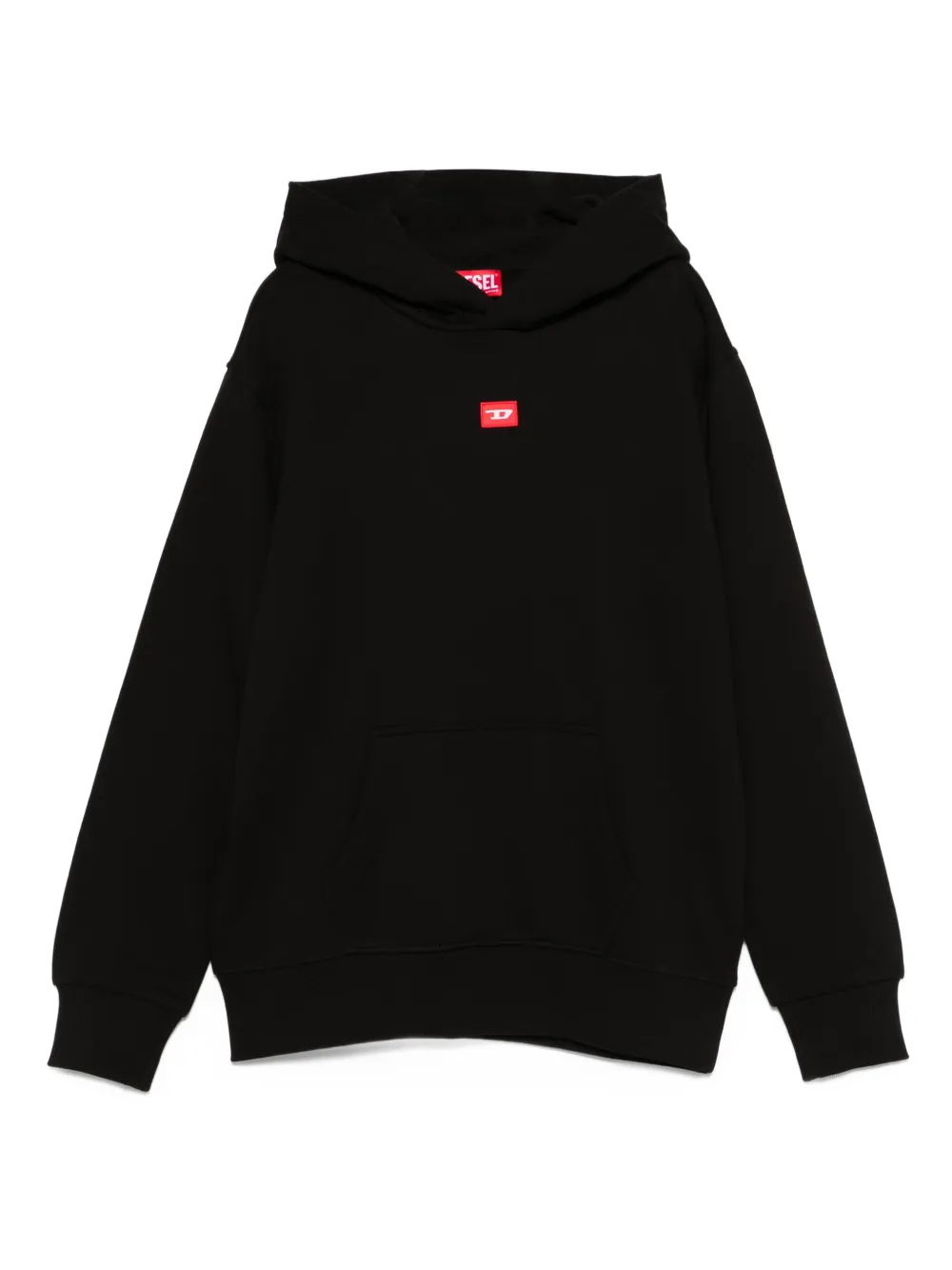 Diesel Kids logo-patch hoodie Zwart