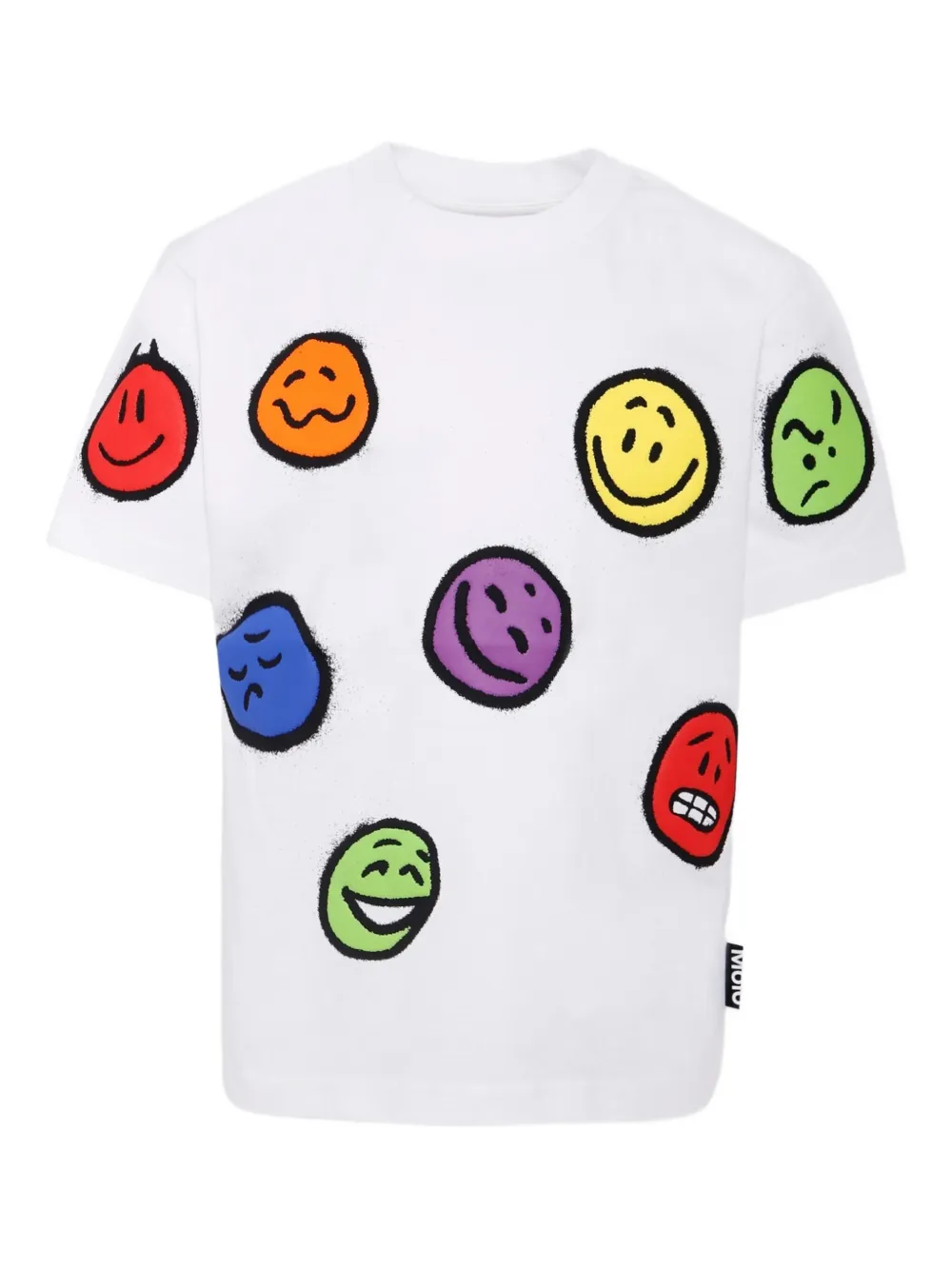 Molo Riley T-shirt met smileyprint Wit