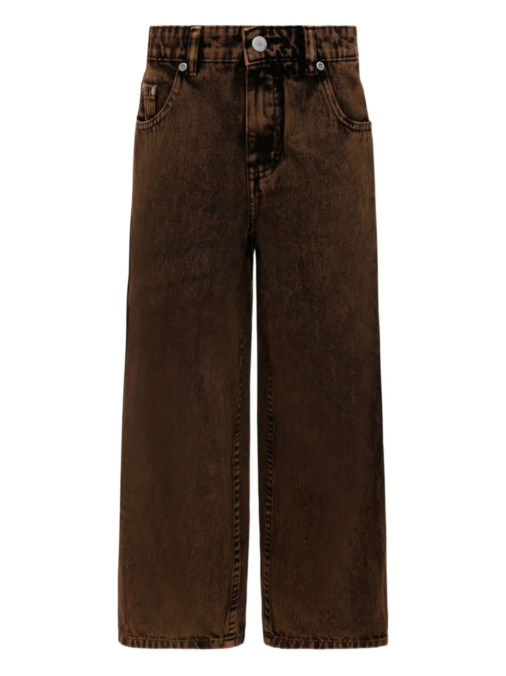Molo Jeans met vervaagd effect en wijde pijpen Bruin