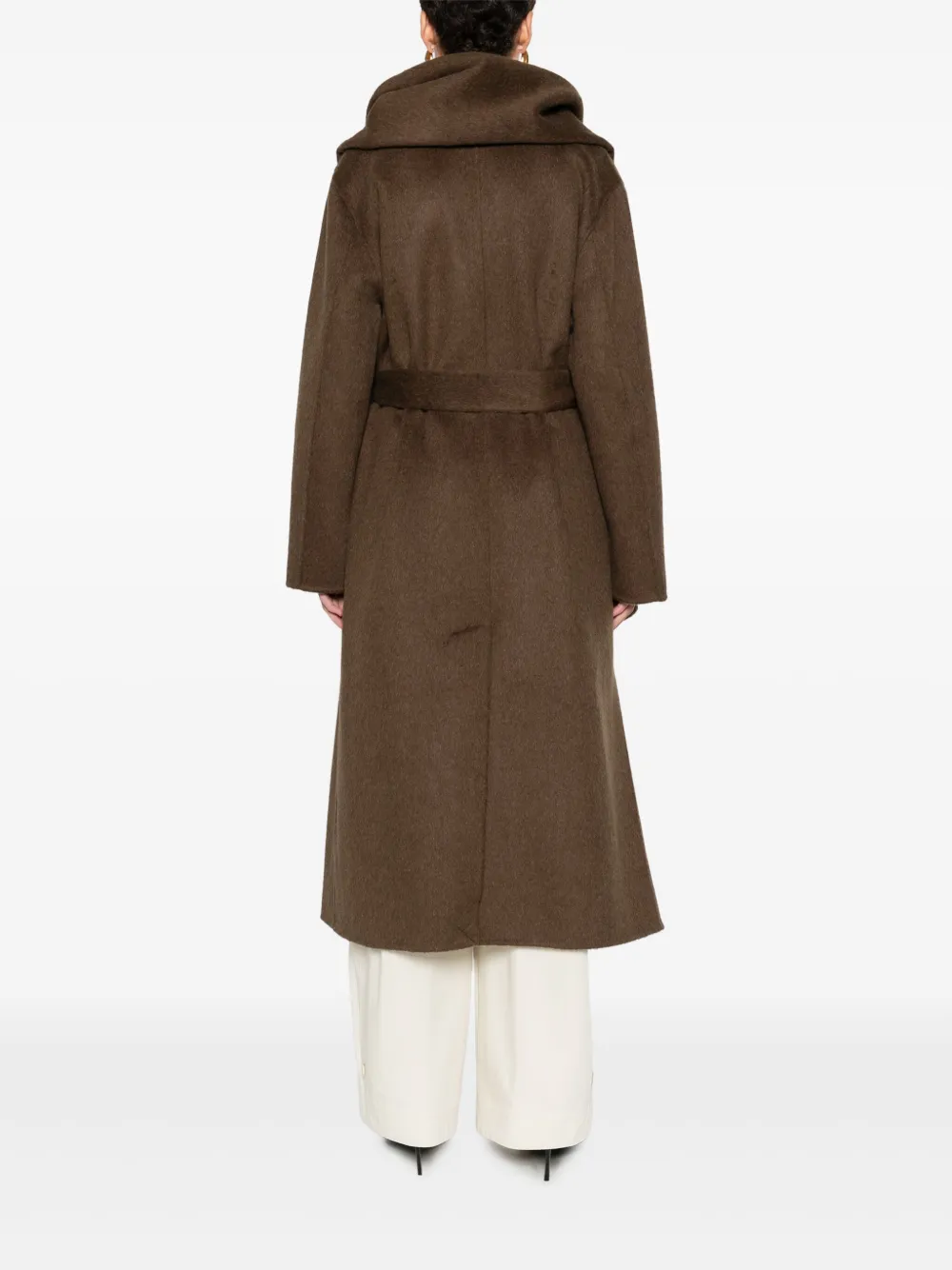 P.a.r.o.s.h Cape-detail Belted Coat In Brown
