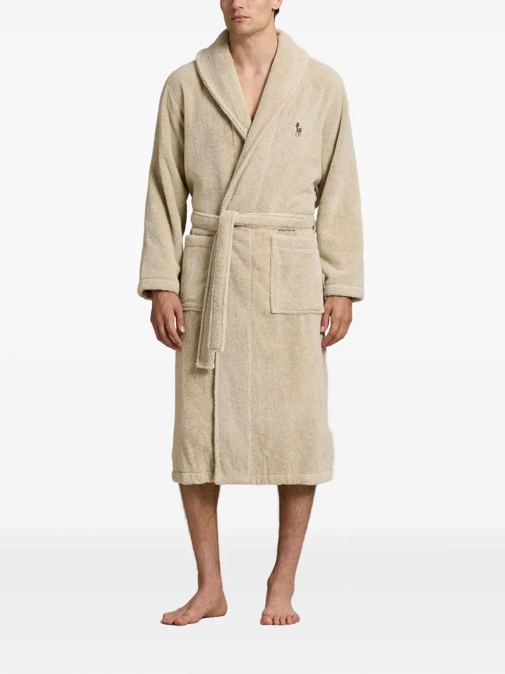Polo Ralph Lauren Badstof badjas met sjaalkraag Beige