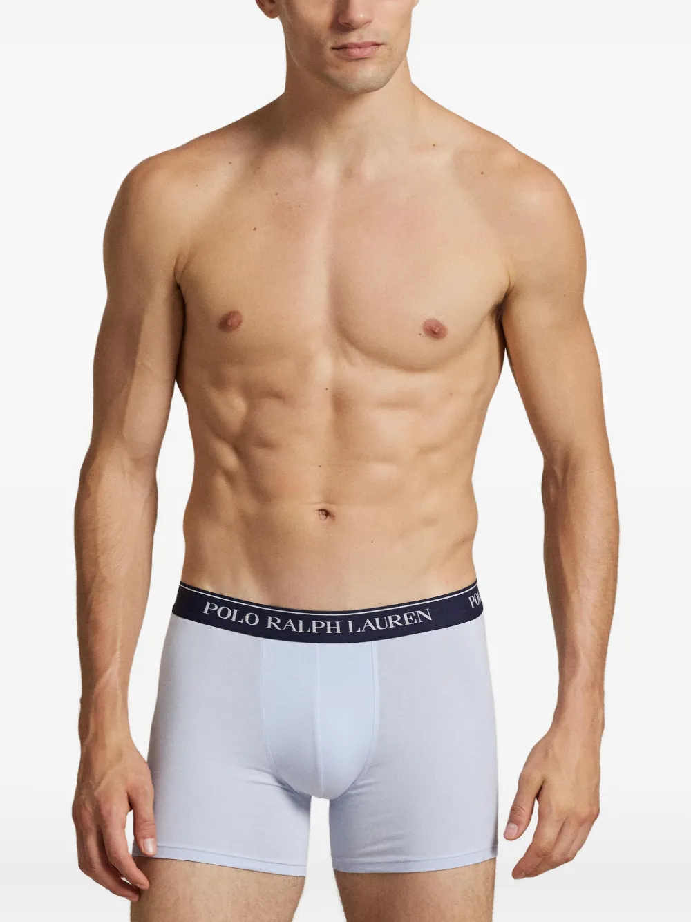 Polo Ralph Lauren Logo-waistband Boxers (pack Of Three) In Blue
