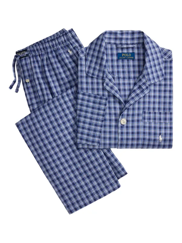 ラルフローレン　パジャマ　セットアップ　マドラス　チェック　ブルー　ピンク　M セール】 パジャマ バミューダチェック （ルームウェア）｜POLO