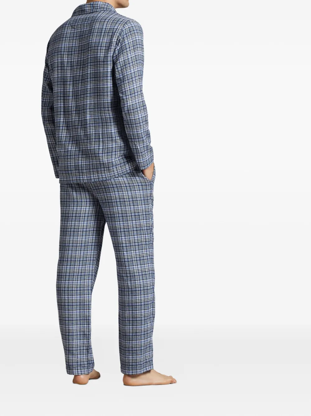 Polo Ralph Lauren Flanellen pyjama met lange mouwen Blauw