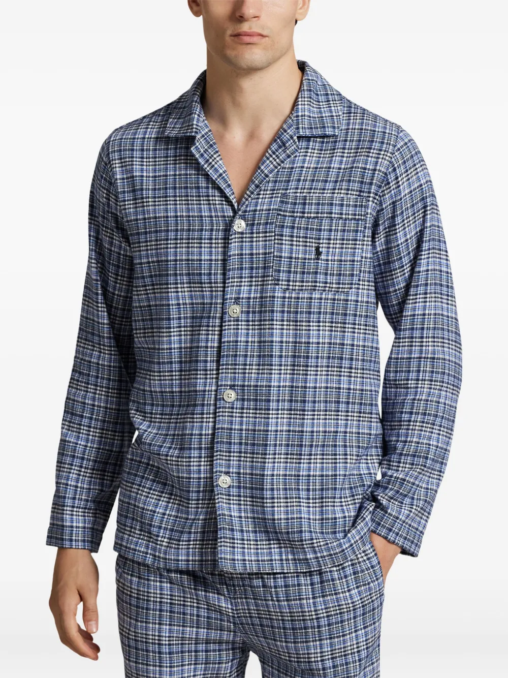 Polo Ralph Lauren Flanellen pyjama met lange mouwen Blauw