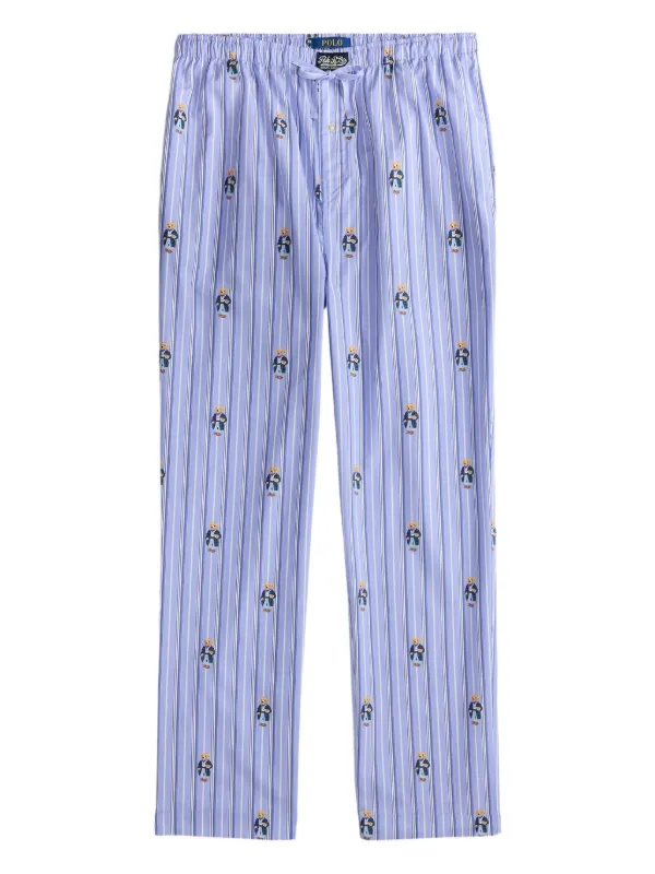 POLO RALPH LAUREN 大きめサイズ ブルーのストライプ柄パジャマ ポロラルフローレン パジャマ ストライプ 長袖｜ポロ ラルフ