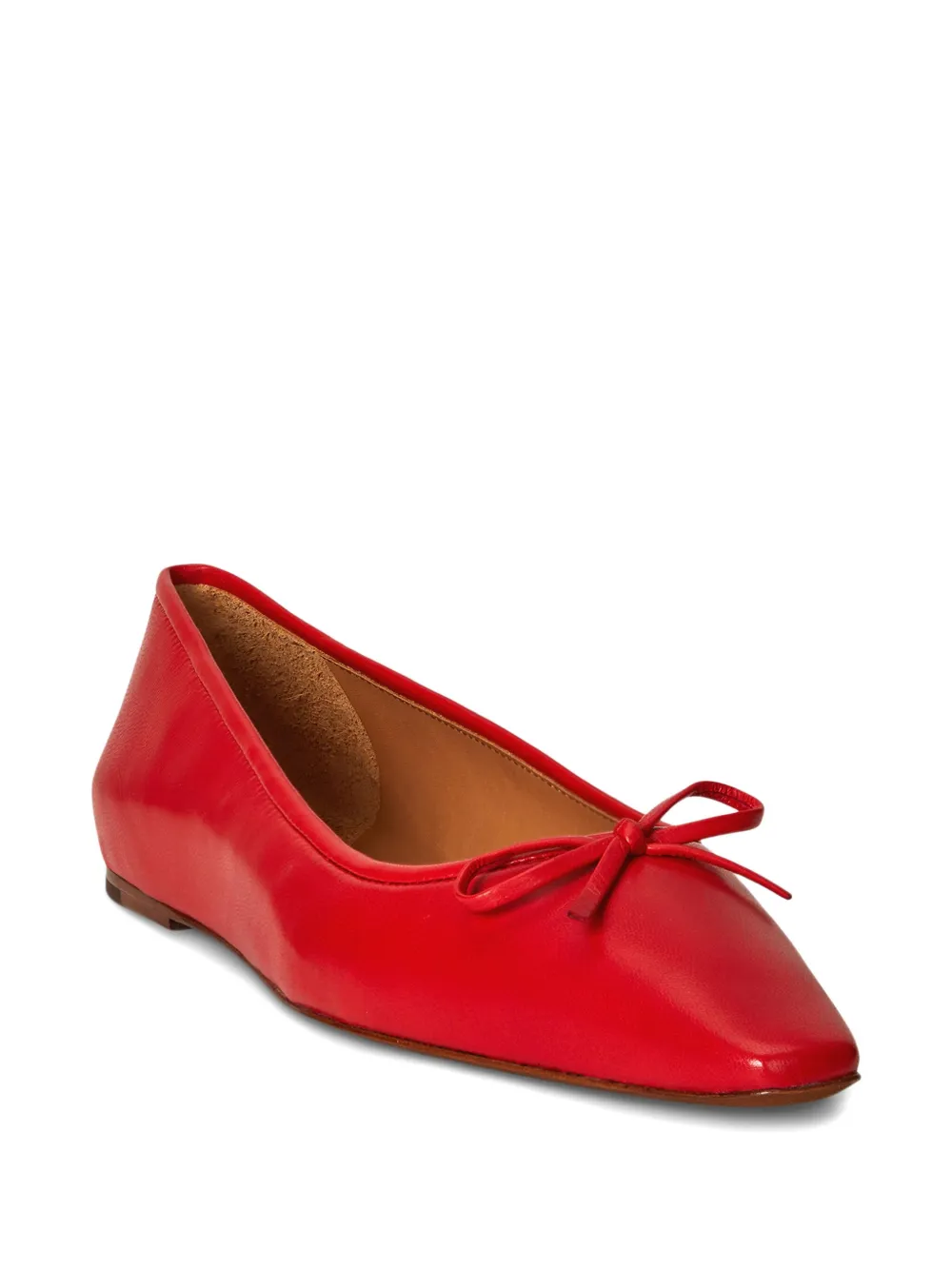 Polo Ralph Lauren leather flat ballet flats Red