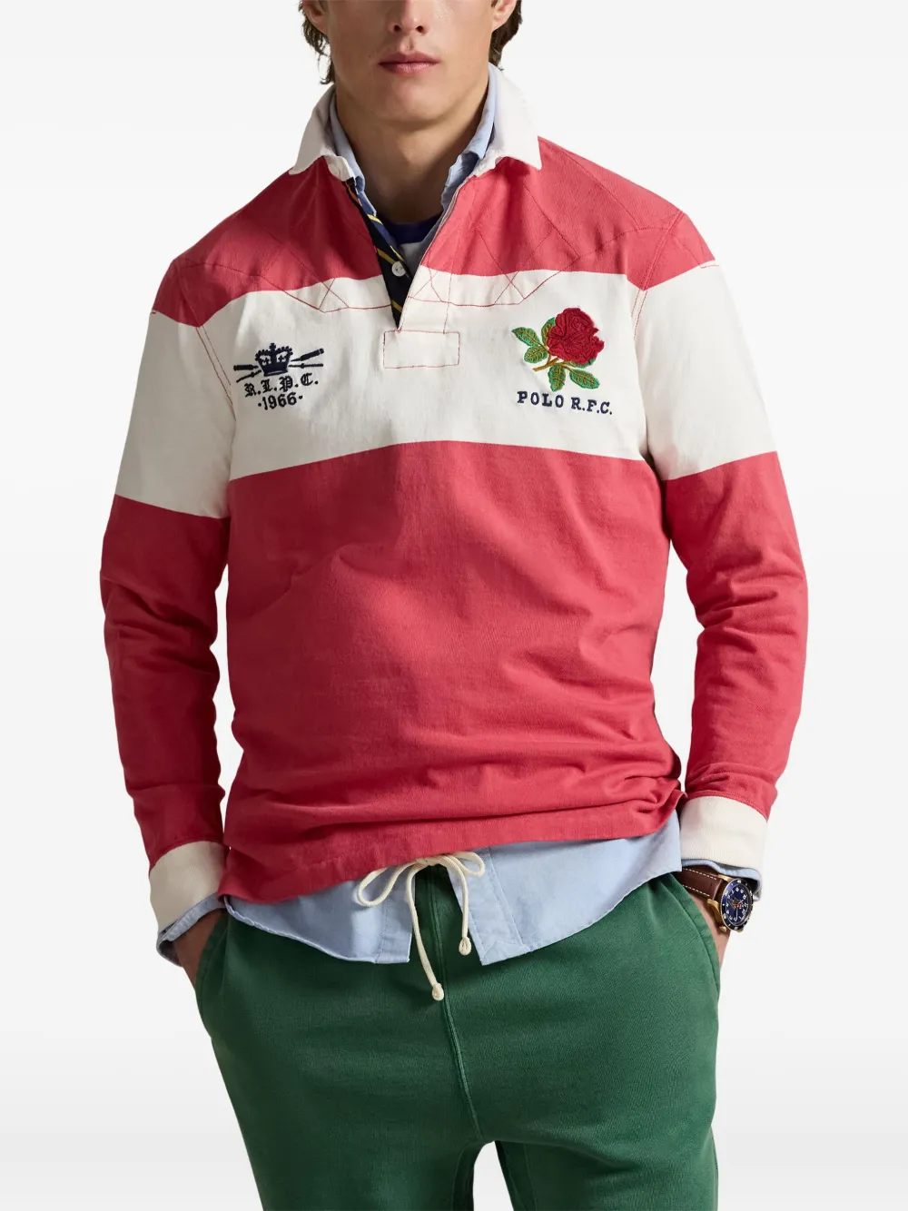 Polo Ralph Lauren Poloshirt met geborduurde roos Rood