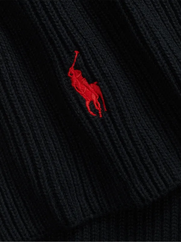 Polo Ralph Lauren Ribbed Cotton Scarf Black FARFETCH ZA