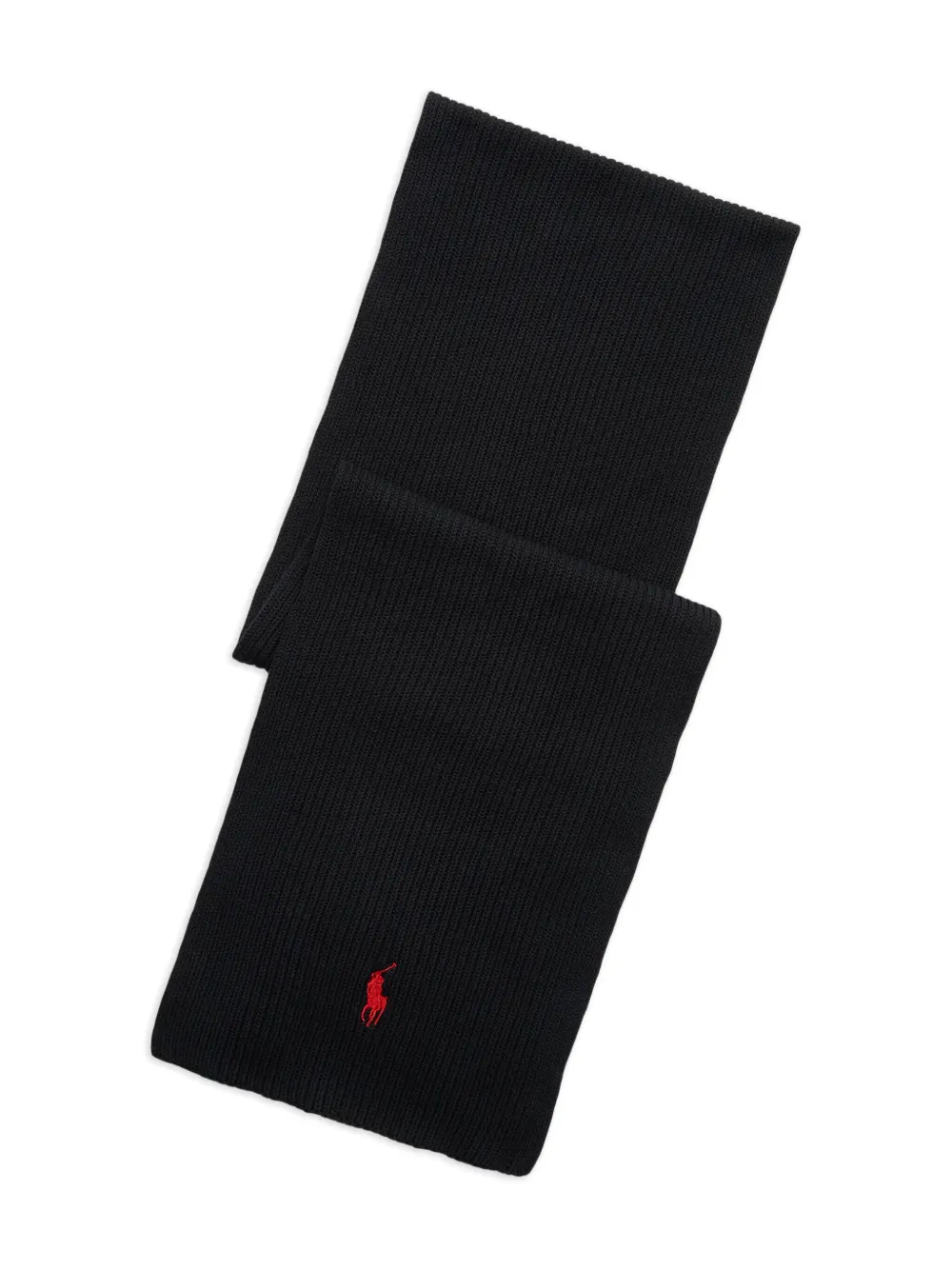 Polo Ralph Lauren ribbed cotton scarf | Black | Image 1