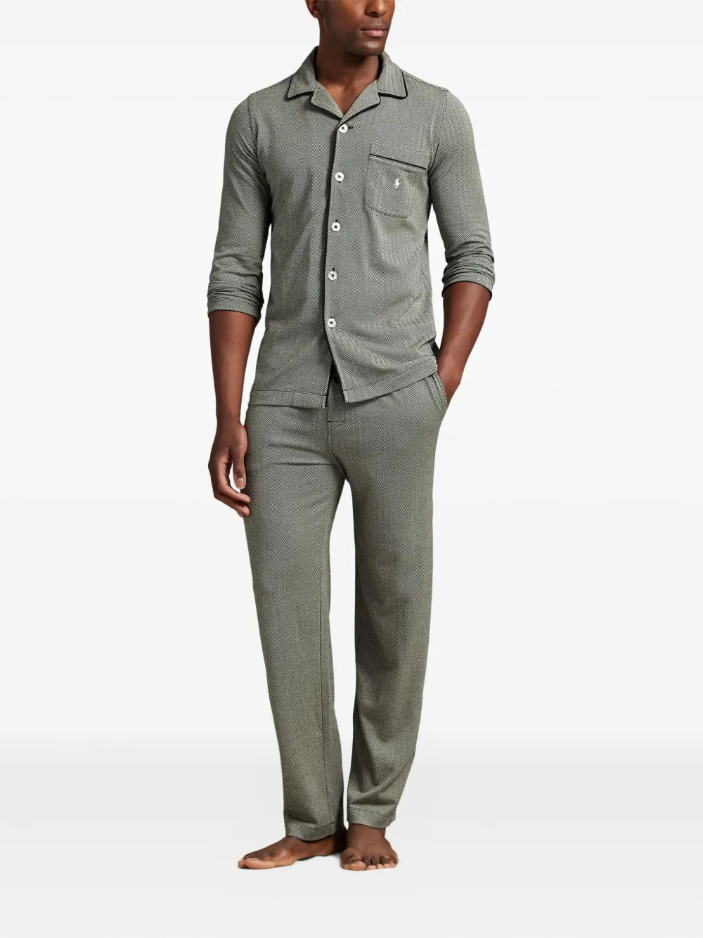Polo Ralph Lauren herringbone long-sleeve pyjamas | Image 2