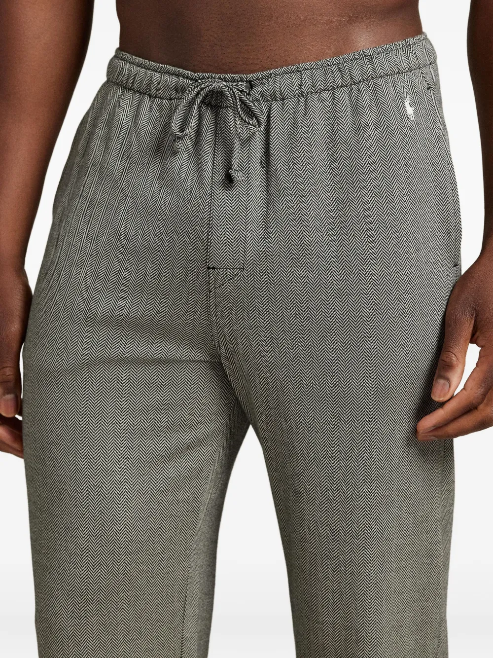Polo Ralph Lauren Herringbone Long-sleeve Pyjamas In Gray