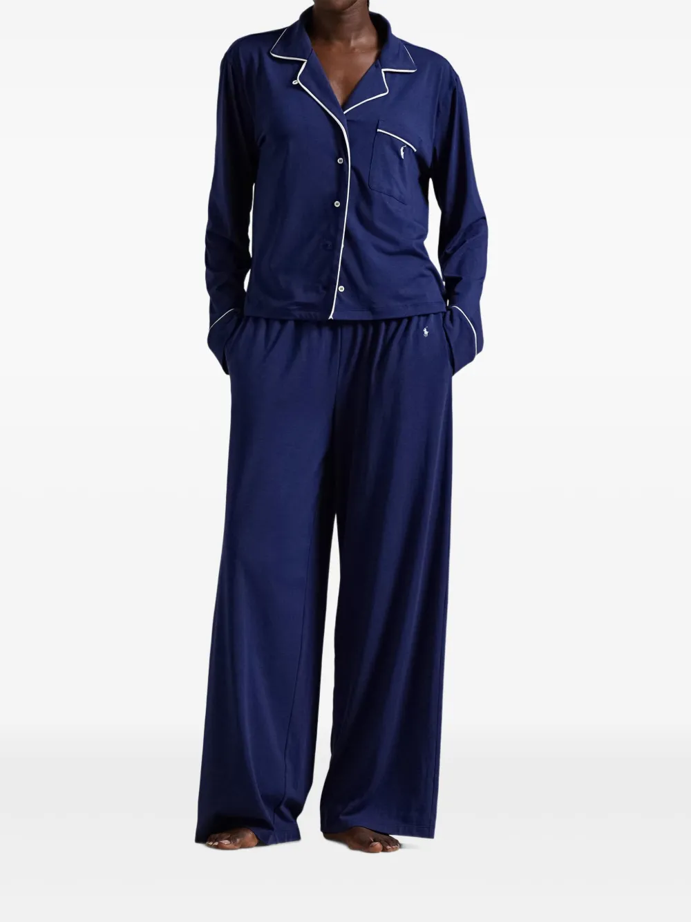 Polo Ralph Lauren Pyjama met lange mouwen en afwerking Blauw