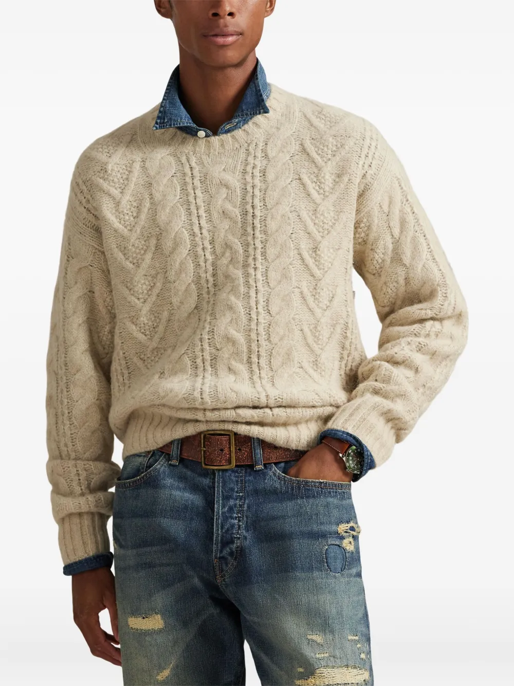 ▪️RALPH LAUREN SPORT ケーブル100%LAMBS WOOL ▪️RALPH LAUREN