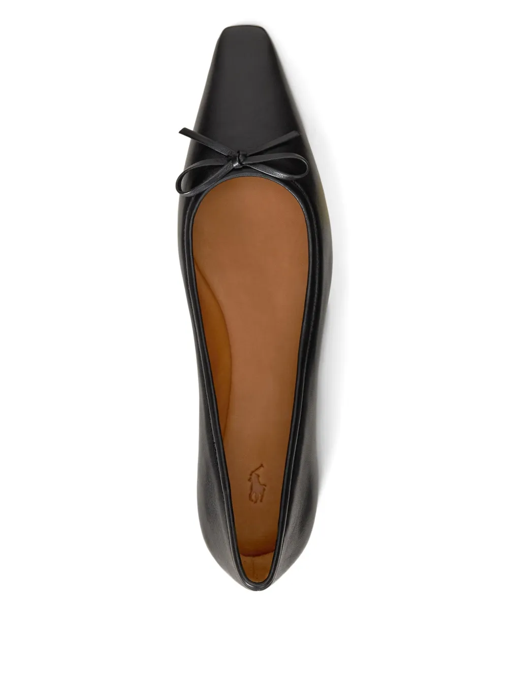 Polo Ralph Lauren bow-detail pointed-toe ballet flats Black