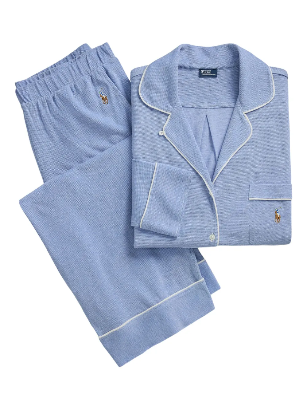 Polo Ralph Lauren Logo-embroidered Pajama Set In Blue