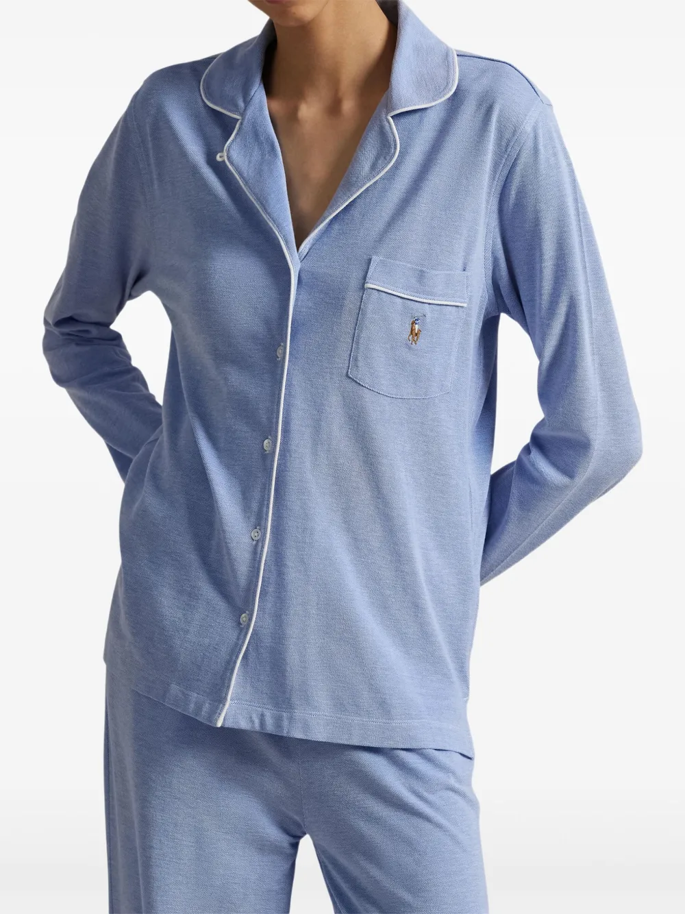 Polo Ralph Lauren Logo-embroidered Pajama Set In Blue