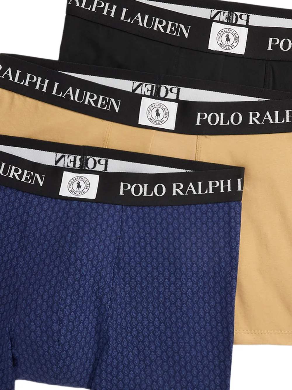 Polo Ralph Lauren Logo-waistband Boxers (pack Of Three) In Blue