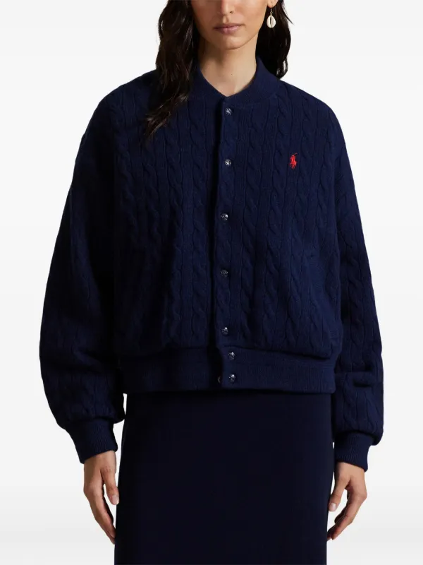Polo Ralph Lauren ケーブルニット ボンバージャケット | ブルー